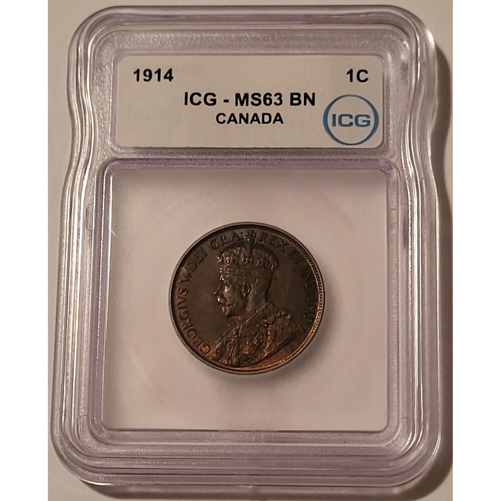 Canada George V 1914 Large Cent MS63 BN ICG